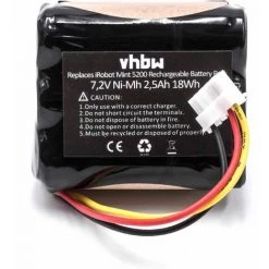 Vhbw Akku Kompatibel Mit IRobot Braava 380, 380T, 381, 390, 390T Staubsauger Home Cleaner Heimroboter (2500mAh, 7,2V, NiMH)