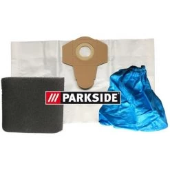 3er Feinstaub Filter Set Parkside 1x Nassfilter + 1x Stoffbeutel/Trockenfilter + 1x Feinstaubfilterbeutel 20 L Weiß Mikrovlies
