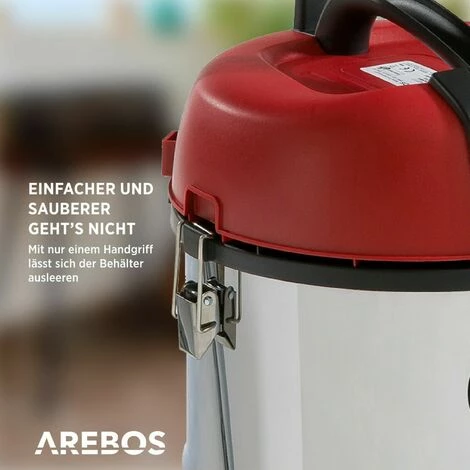 AREBOS Industriestaubsauger 4IN1 Staubsauger Nass Trocken 30L Industriesauger - Rot/silber – Bild 5