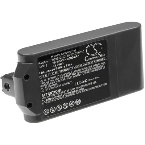 Vhbw Akku Kompatibel Mit Dyson Cyclone V10, V10, V10 Absolute, V10 Animal Staubsauger Home Cleaner Heimroboter (2500mAh, 25,2V, Li-Ion)