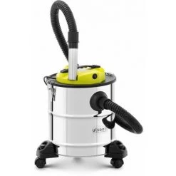 ULSONIX Aschesauger Kaminsauger Aschestaubsauger Kaminstaubsauger 1200 W Edelstahl Räder - Rot, Silbern