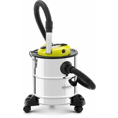 ULSONIX Aschesauger Kaminsauger Aschestaubsauger Kaminstaubsauger 1200 W Edelstahl Räder - Rot, Silbern