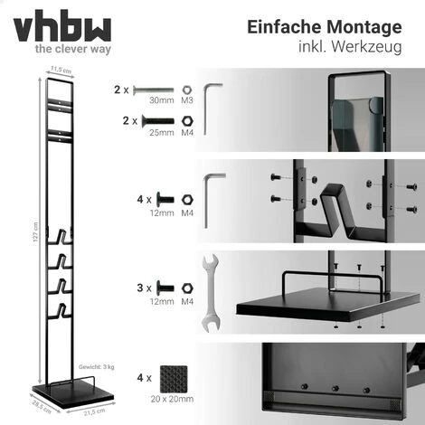 Vhbw Ständer Als Stabile Halterung Zubehör Kompatibel Mit Dyson Akku-Staubsauger V15 Detect Absolute Detect Complete V12 Slim V11 V10 V8 V7 V6 Mit Wischaufsatz Halter - Dunkelgrau – Bild 5