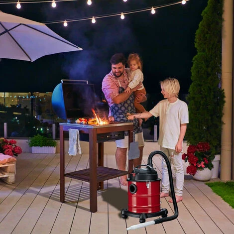 AREBOS Aschesauger Premium 20 L 1200 W Kaminsauger Staubsauger Inkl. HEPA Filter - Schwarz/Rot â Bild 2