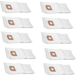 Vhbw 50x Staubsaugerbeutel Kompatibel Mit Würth ISS 35-S, ISS 45-M ISS 55-S Staubsauger - Mikrovlies, Weiß