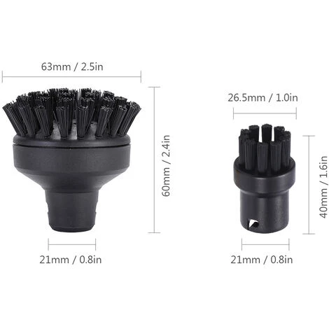 ASUPERMALL Dampfreiniger Rundbursten Set 5 Stuck Dampfreiniger Reinigungsdusen Aufsatze Zubehor Kit Ersatz Fur Karcher SC1 SC2 SC3 SC4 SC5 SC7 CTK10 – Bild 3