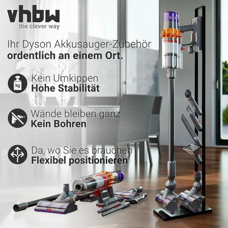 Vhbw Staubsaugerhalter Ständer Kompatibel Mit Dyson V15 Detect Absolute, V15 Detect Complete, V6 Akku-Staubsauger, Handstaubsauger - Dunkelgrau – Bild 4