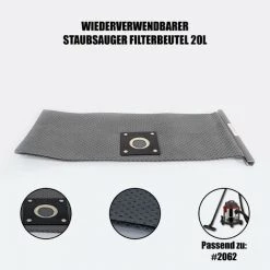 Mauk Wiederverwendbarer Staubsauger Filterbeutel Für #2062 20 L Nass - Und Trockensauger