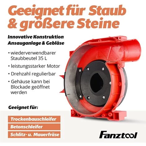 FANZTOOL Mobile Absauganlage 900W Mit Wiederverwendbaren Staubbeutel Und Metallgehäuse, Späneabsauganlage Geeignet Für Werkstatt Und Baustelle – Bild 3