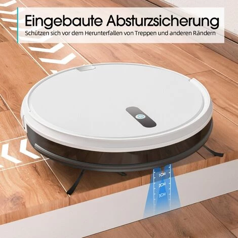 APOSEN Saugroboter A450, 1500 PA, Smart Geplante Reinigung, Gyro Navigation, 4 Reinigungsmodi, Superdünn, Geräuscharm, Weiß – Bild 5