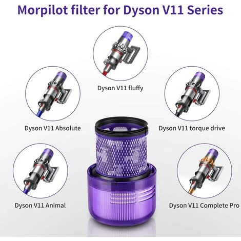 ILOVEMILAN 2er-Pack Ersatzfilter Für Dyson V11 SV14 Serie, Waschbare Filter Kompatibel Mit Dyson V11 SV14 Absolute Animal Fluffy Torque Drive Etc. Ersetzen Sie DY-970013-02 Und 97001302 â Bild 2