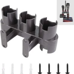 LANGRAY Wandmontierter Zubehörhalter, Adapter-Konverter-Set Für Dyson V11 V10 V8 V7, Ersatz Für Dyson Staubsauger (Grau, Mit Teilepaket)