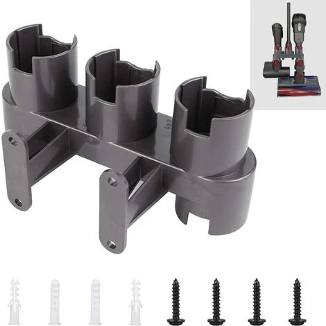 LANGRAY Wandmontierter Zubehörhalter, Adapter-Konverter-Set Für Dyson V11 V10 V8 V7, Ersatz Für Dyson Staubsauger (Grau, Mit Teilepaket)
