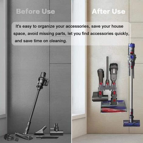 LANGRAY Wandmontierter Zubehörhalter, Adapter-Konverter-Set Für Dyson V11 V10 V8 V7, Ersatz Für Dyson Staubsauger (Grau, Mit Teilepaket) – Bild 3