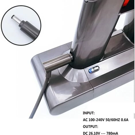 HIASDFLS Ladegerät Für Dyson V6 V7 V8 DC58 DC59 DC61 DC62 SV03 SV04 SV05 SV06 SV07, Staubsaugeradapter Für Dyson 205720-02 Für Dyson-Vakuumreinigung Zubehör, Eingang 100-240V, Ausgang 26.1V, 780mA – Bild 5