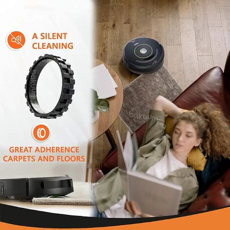 MODOU REIFEN Räder Für IROBOT ROOMBA Serien 500, 600, 700, 800 Und 900 (Packung Mit 2 Einheiten) Hergestellt In Spanien Rutschfest, Außergewöhnlicher Grip Und Einfache Montage – Bild 3