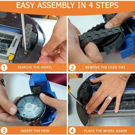 MODOU REIFEN Räder Für IROBOT ROOMBA Serien 500, 600, 700, 800 Und 900 (Packung Mit 2 Einheiten) Hergestellt In Spanien Rutschfest, Außergewöhnlicher Grip Und Einfache Montage – Bild 4