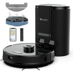 Proscenic M8 PRO LDS Staubsauger Roboter Saugroboter 3,000Pa Mit Automatischer Absaugstation & Elektrische Kontrollwassertank, Google Home