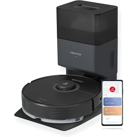 Roborock Q7 Max+ Schwarz - Saug�ro�bo�ter Mit Wisch�funk�ti�on & Ab�saug�sta�ti�onWiFi/Alexa/APP( Schwarz)