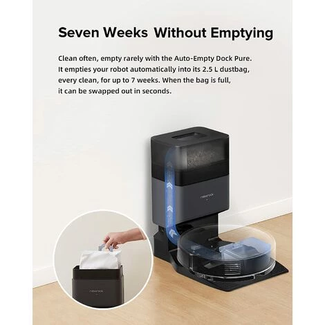 Roborock Q7 Max+ Schwarz - Saug�ro�bo�ter Mit Wisch�funk�ti�on & Ab�saug�sta�ti�onWiFi/Alexa/APP( Schwarz) – Bild 3