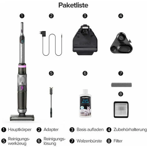Midea Eureka FC9 3-in-1 LED Akkusauger Kabelloser Nass-und Trockensauger Smart Waschsauger – Bild 5