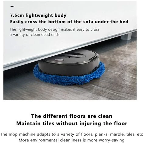 Roboter-Staubsauger, Intelligenter Boden-Trocken- Und Nass-Kehrroboter, 2-in-1-Saugen, Kehren Und Wischen, Schlanker, Leiser, Wiederaufladbarer USB-Roboter-Reiniger, Reinigt Hartboden Bis Teppich-Thsinde – Bild 5