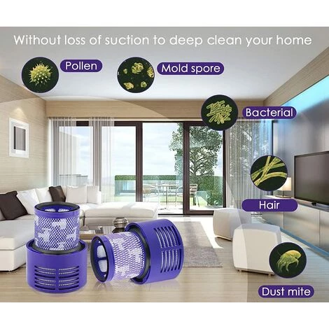 WERKZEUGE 2er-Pack Waschbarer Filter Für Dyson V10 SV12 Cyclone Animal Absolute Total Clean Staubsauger Vergleiche Teilenummer 969082-01 – Bild 4
