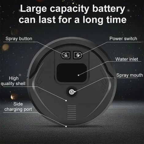 BENOBBY KIDS Intelligenter Kehrroboter, Wiederaufladbarer Spr��hbefeuchtungs-Aromatherapie-Zerst?uber, Bodenwaschmaschine – Bild 3