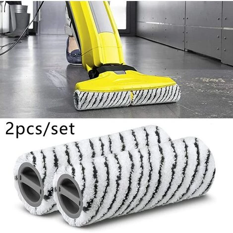 BENOBBY KIDS 2er-Pack Mikrofaser-Ersatzb��rsten F��r K?rcher FC3 FC5 FC7, Schwarz+Wei? – Bild 2