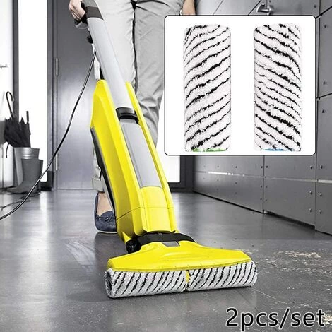 BENOBBY KIDS 2er-Pack Mikrofaser-Ersatzb��rsten F��r K?rcher FC3 FC5 FC7, Schwarz+Wei? – Bild 3