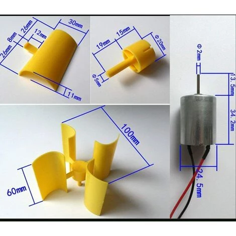 MONLY Mini-vertikaler Windturbinen-Generator, Windgenerator-Motor DIY-Windturbinenmodell – Bild 3