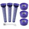 MONLY Packung Mit 6 Vorfiltern Und 2 Nachfiltern HEPA-kompatibel Mit Dyson, Ersatzteil Für V8- Und V7-Modell, Staubsaugerzubehör,