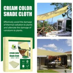 BENOBBY KIDS Sonnensegel, 4 X 1,6 M, Cremefarben, Rechteckig, Stoff, Sonnenschutz, Segel, ?berdachung, UV-Schutz, F��r Terrasse, Hinterhof, Veranda