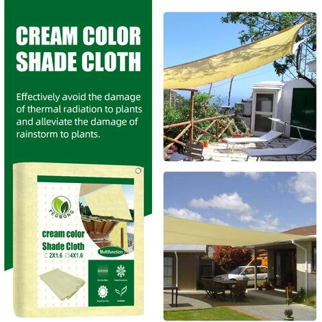 BENOBBY KIDS Sonnensegel, 4 X 1,6 M, Cremefarben, Rechteckig, Stoff, Sonnenschutz, Segel, ?berdachung, UV-Schutz, F��r Terrasse, Hinterhof, Veranda