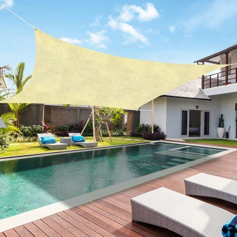 BENOBBY KIDS Sonnensegel, 4 X 1,6 M, Cremefarben, Rechteckig, Stoff, Sonnenschutz, Segel, ?berdachung, UV-Schutz, F��r Terrasse, Hinterhof, Veranda – Bild 3