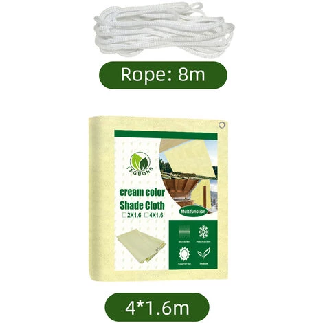 BENOBBY KIDS Sonnensegel, 4 X 1,6 M, Cremefarben, Rechteckig, Stoff, Sonnenschutz, Segel, ?berdachung, UV-Schutz, F��r Terrasse, Hinterhof, Veranda – Bild 5