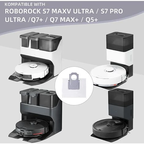 BENOBBY KIDS 8 Stück Staubbeutel Für Roborock S7 MaxV Ultra / S7 Pro Ultra / Q7+ / Q7 Max+ / Q5+ Staubsauger Absaugstation, 3L Großer Kapazität Einweg Ersatzbeutel Zubehörset Staubsaugerbeutel Ersatzteile â Bild 2