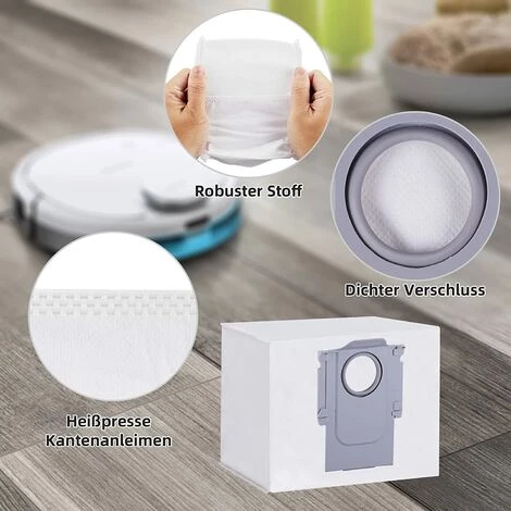 BENOBBY KIDS 8 Stück Staubbeutel Für Roborock S7 MaxV Ultra / S7 Pro Ultra / Q7+ / Q7 Max+ / Q5+ Staubsauger Absaugstation, 3L Großer Kapazität Einweg Ersatzbeutel Zubehörset Staubsaugerbeutel Ersatzteile â Bild 5