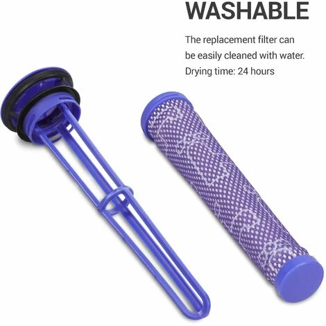 MESTTU Hand-und Stielstaubsauger, Filter Set Für Dyson V7 V8 - Vormotorfilter Und Hepa Nachmotorfilter - Wiederverwendbar - Akku Staubsauger Ersatzteile Zubehör – Bild 4