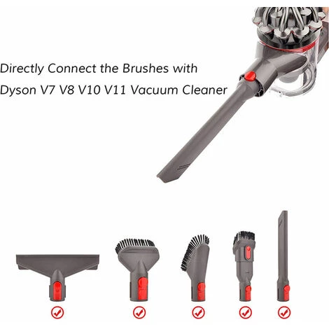 BENOBBY KIDS 5-teiliges B��rsten-Befestigungsset F��r Dyson V8 V7 V10 V11 V12 V15, Staubsauger-Zubeh?r, Einschlie?lich Matratzenreiniger, Kombinationswerkzeug, Fugend��se, Weicher Staubb��rste – Bild 2
