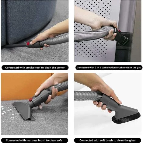 BENOBBY KIDS 5-teiliges B��rsten-Befestigungsset F��r Dyson V8 V7 V10 V11 V12 V15, Staubsauger-Zubeh?r, Einschlie?lich Matratzenreiniger, Kombinationswerkzeug, Fugend��se, Weicher Staubb��rste – Bild 5